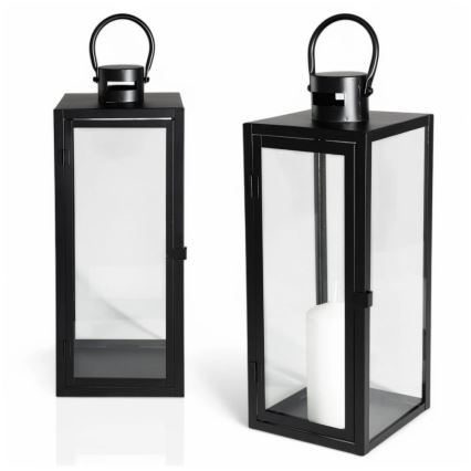 Dekorative Laterne, 63 cm, schwarz