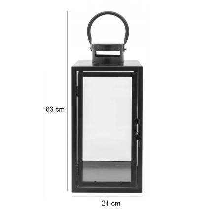 Dekorative Laterne, 63 cm, schwarz