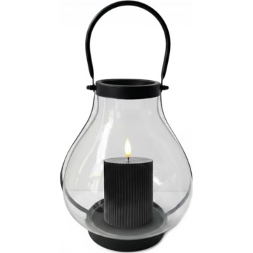 Dekorative Laterne GLASSY 25 cm, schwarz