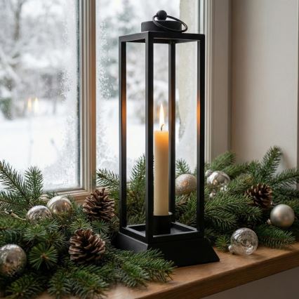 Dekorative Laterne HALL 39,5 cm schwarz