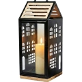 Dekorative Laterne HOME, 47,5 cm, schwarz/beige