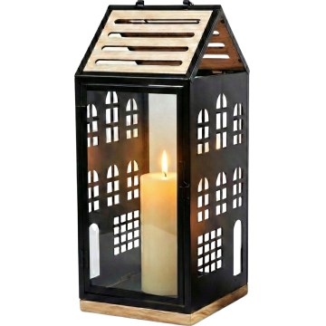 Dekorative Laterne HOME, 47,5 cm, schwarz/beige