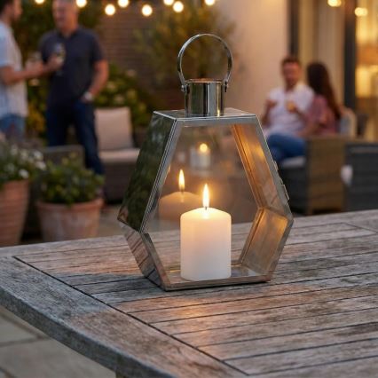 Dekorative Laterne PALACE, 43 cm, glänzender Chrom