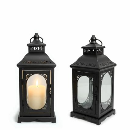 Dekorative Laterne ROSEHILL 27,5 cm schwarz