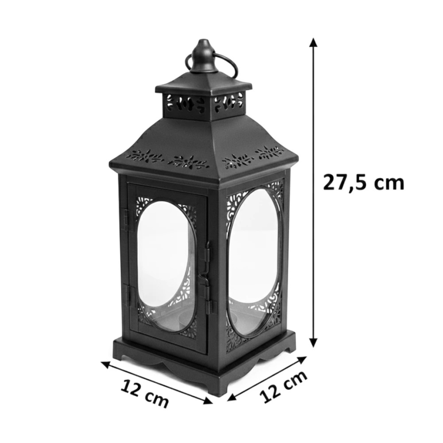 Dekorative Laterne ROSEHILL 27,5 cm schwarz