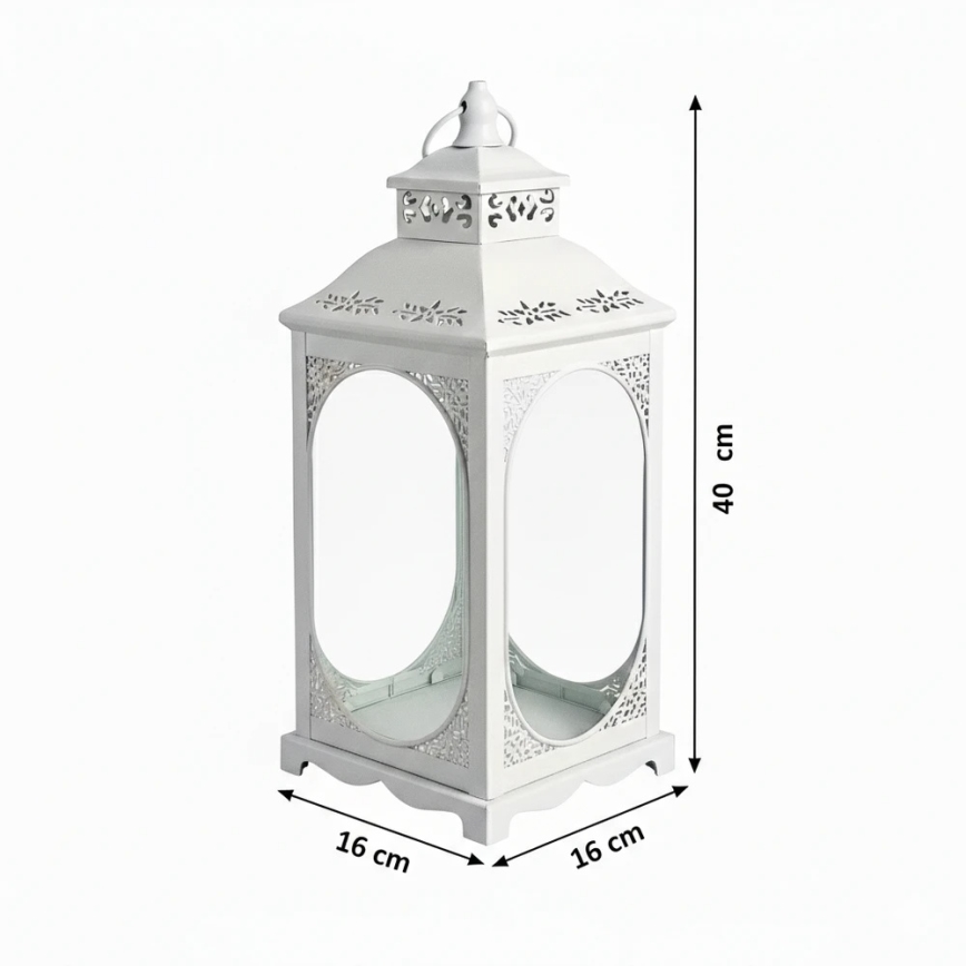 Dekorative Laterne ROSEHILL, 27,5 cm, weiß
