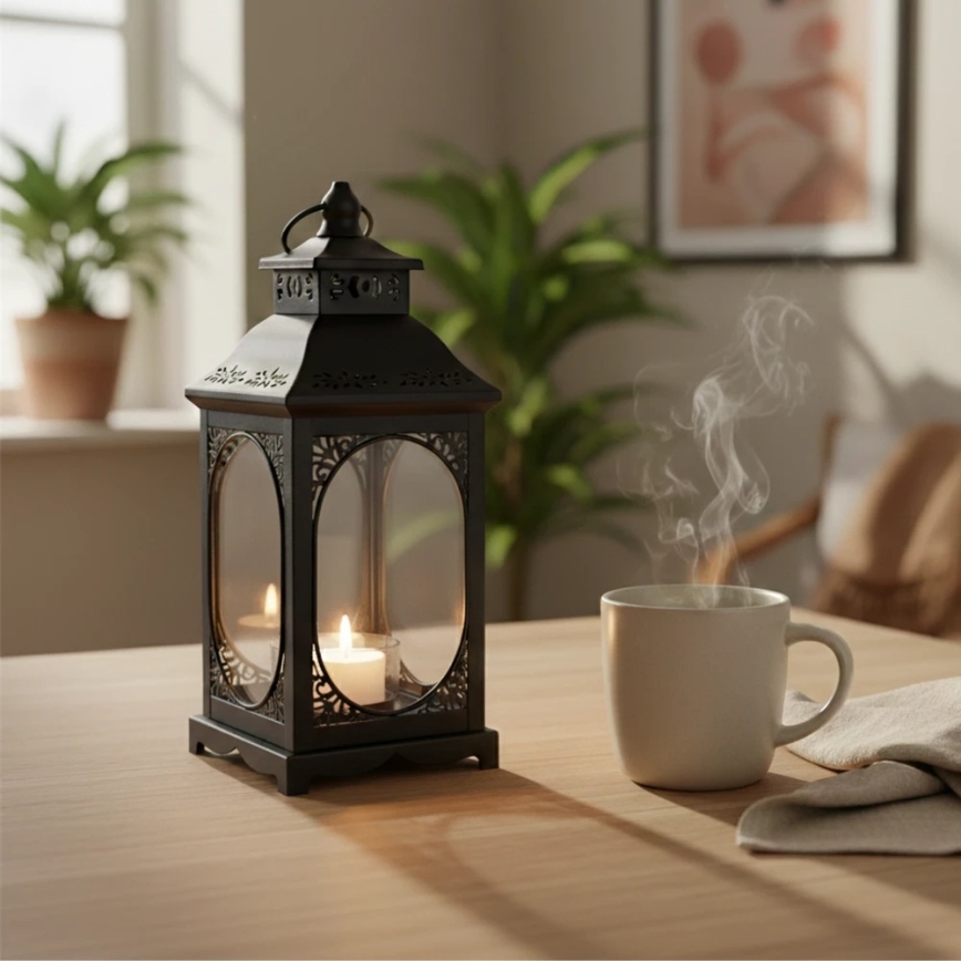 Dekorative Laterne ROSEHILL, 40 cm, schwarz