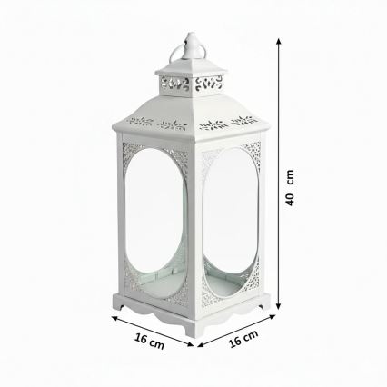 Dekorative Laterne ROSEHILL 40 cm, weiß