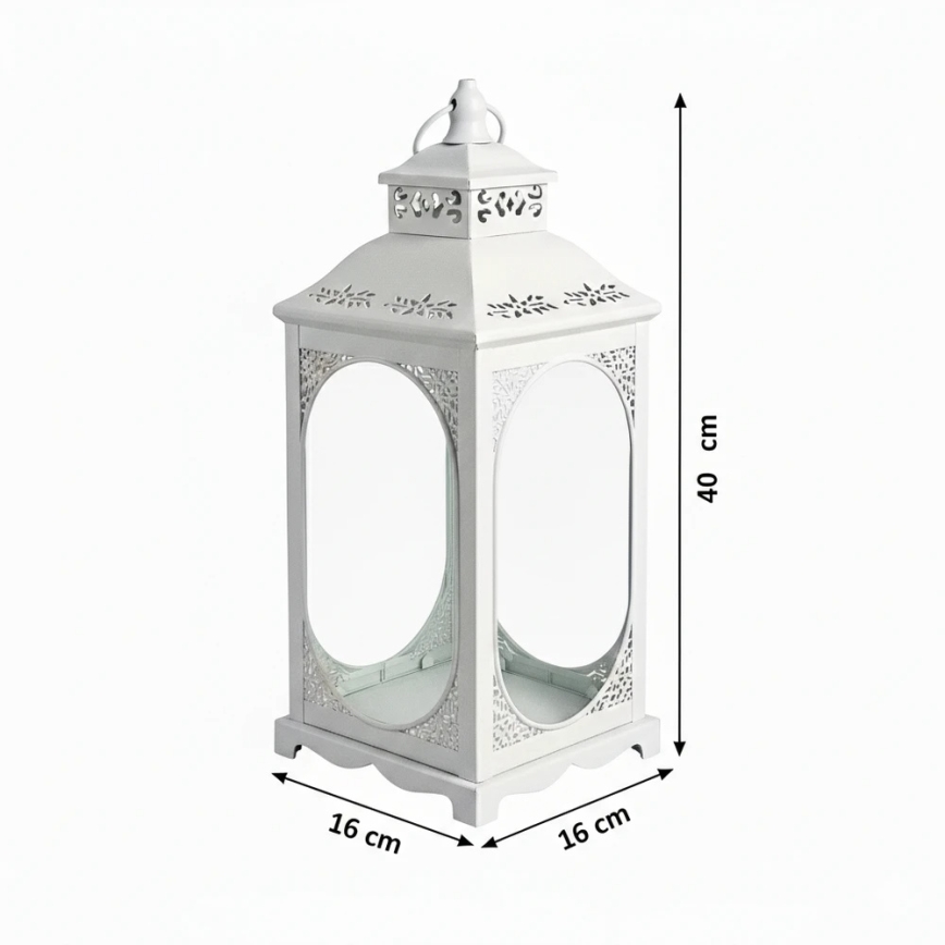Dekorative Laterne ROSEHILL 40 cm, weiß