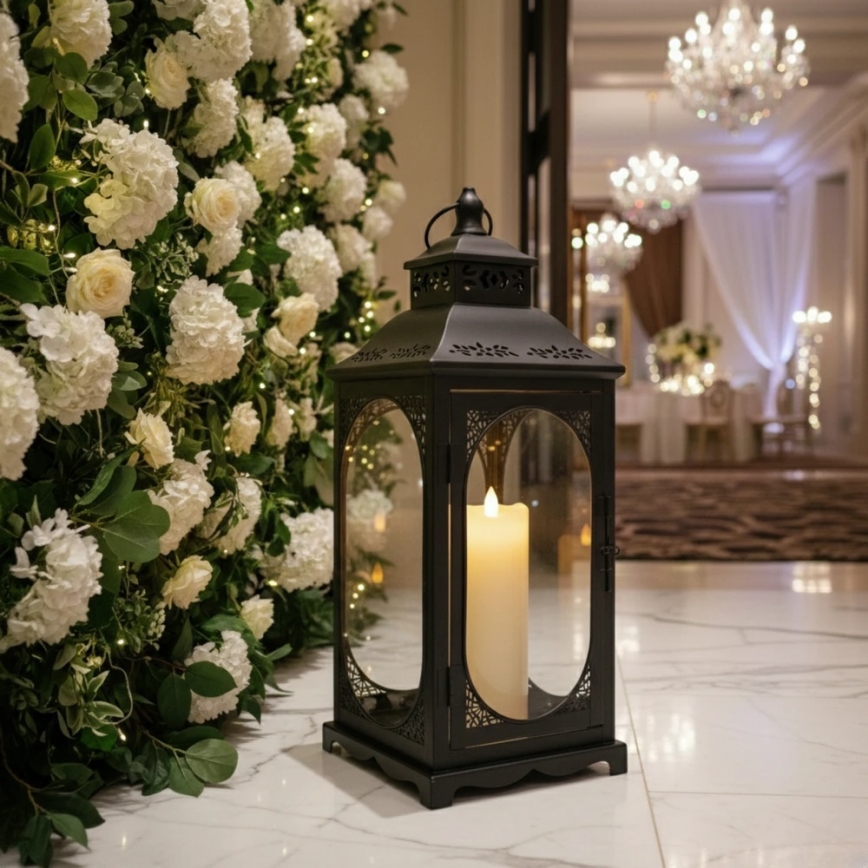 Dekorative Laterne ROSEHILL 54,5 cm schwarz