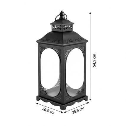 Dekorative Laterne ROSEHILL 54,5 cm schwarz