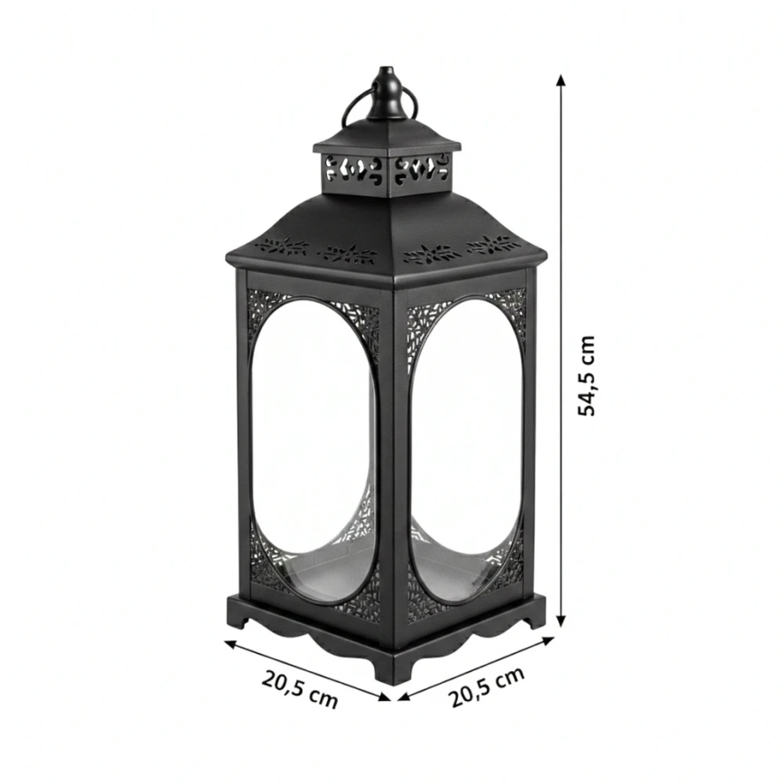 Dekorative Laterne ROSEHILL 54,5 cm schwarz