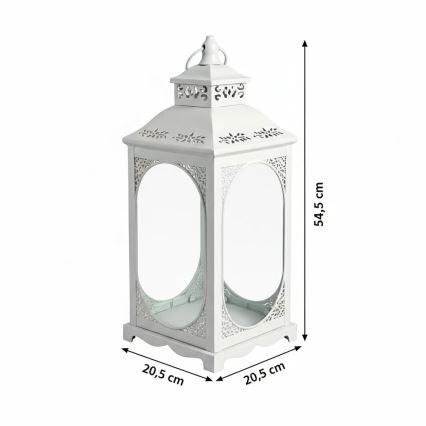 Dekorative Laterne ROSEHILL 54,5 cm weiß