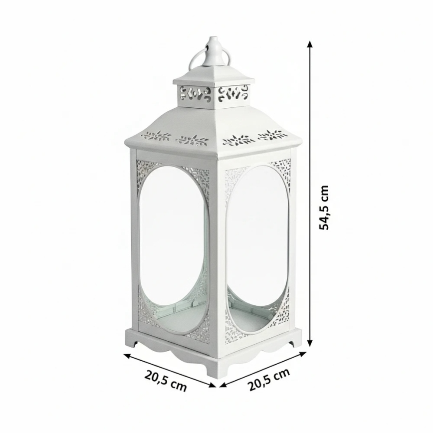 Dekorative Laterne ROSEHILL 54,5 cm weiß