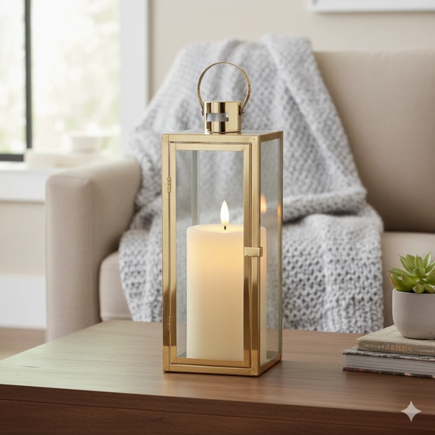 Dekorative Laterne TOWER 29 cm, gold