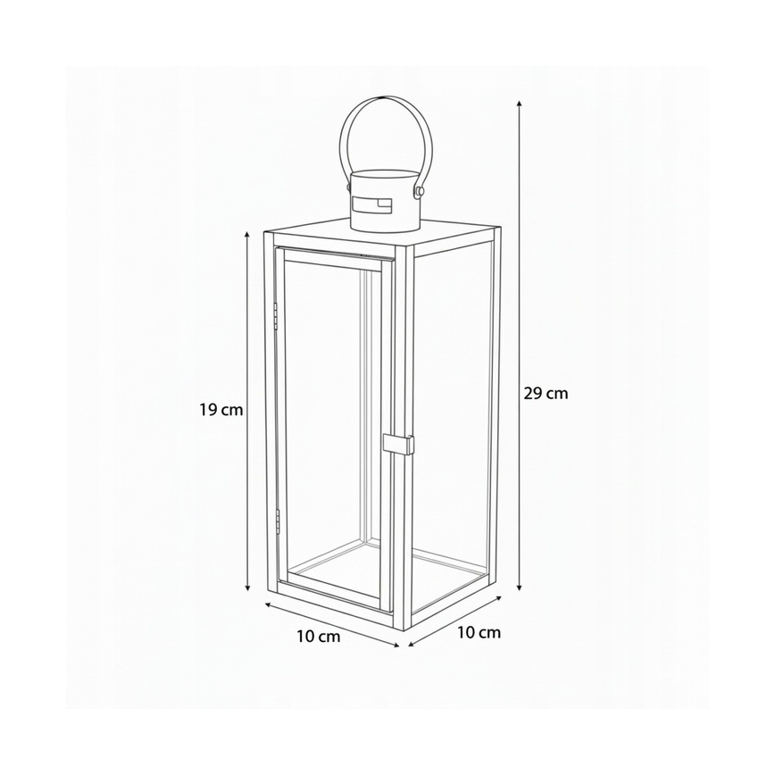 Dekorative Laterne TOWER, 29 cm, schwarz