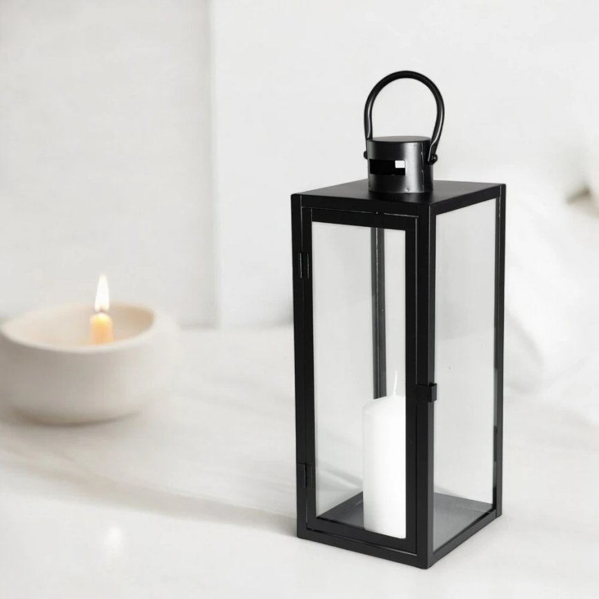 Dekorative Laterne TOWER 38 cm schwarz