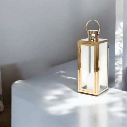 Dekorative Laterne TOWER 49 cm gold