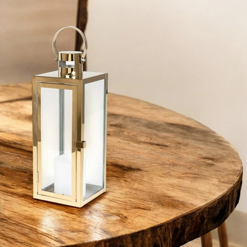 Dekorative Laterne TOWER 49 cm gold