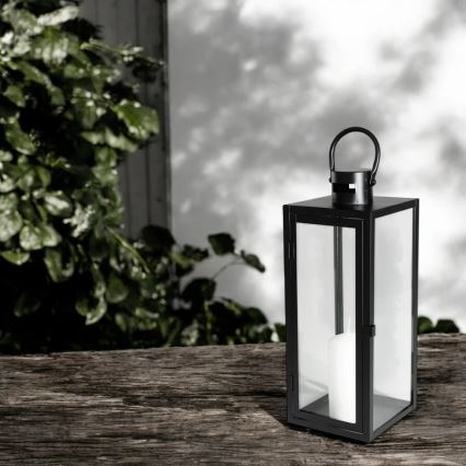Dekorative Laterne TOWER 49 cm schwarz