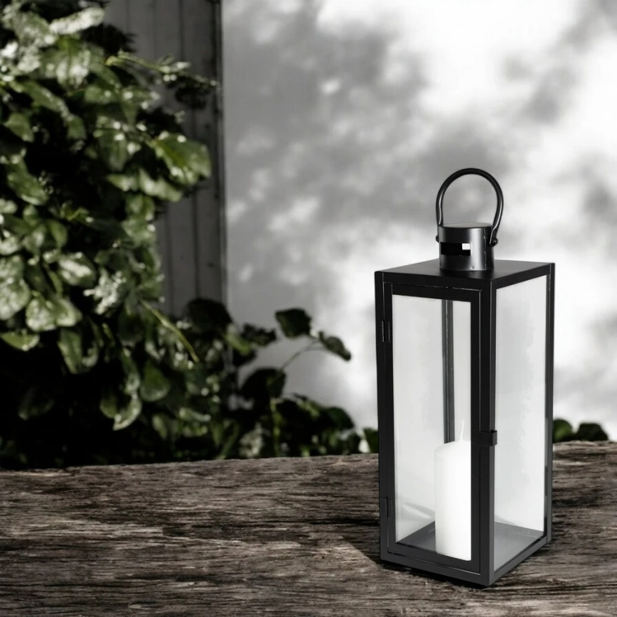 Dekorative Laterne TOWER 49 cm schwarz