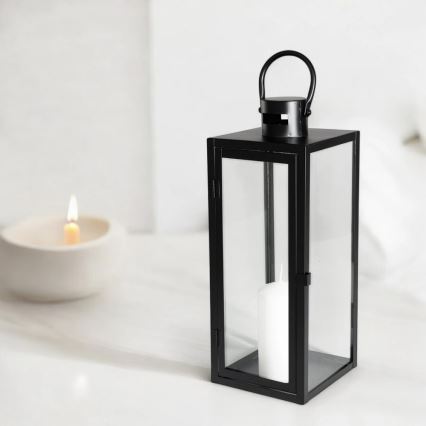 Dekorative Laterne TOWER 49 cm schwarz