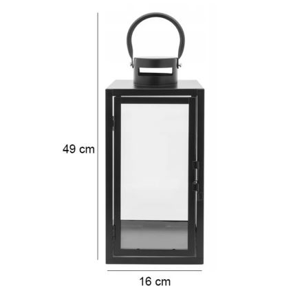 Dekorative Laterne TOWER 49 cm schwarz