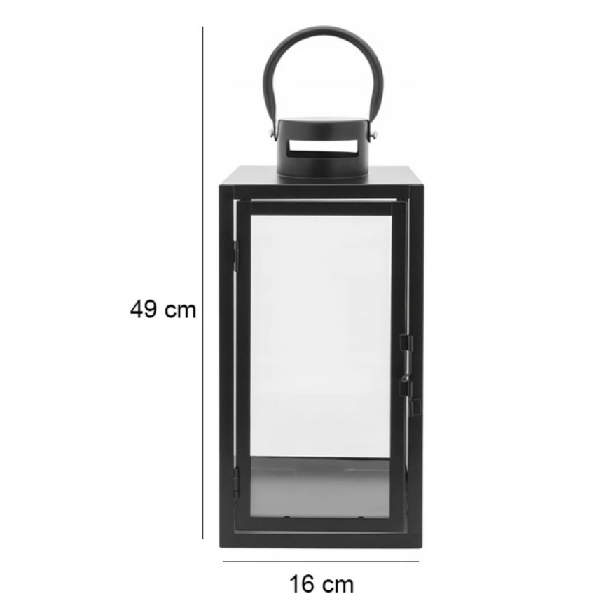 Dekorative Laterne TOWER 49 cm schwarz