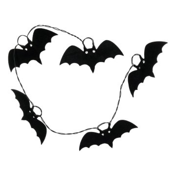 Dekorative LED-Kette HALLOWEEN 10xLED/2xAA/warmweiβ 1,3m Fledermäuse