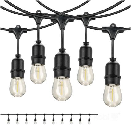 Dekorative LED-Outdoor-Kette BAJA ST64 10xE27/1W/230V 10,9m IP44 warmweiβ