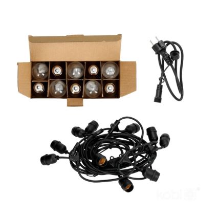 Dekorative LED-Outdoor-Kette BAJA ST64 10xE27/1W/230V 10,9m IP44 warmweiβ
