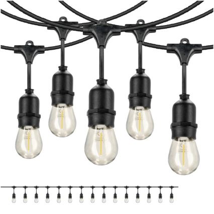 Dekorative LED-Outdoor-Kette BAJA ST64 15xE27/1W/230V 15,9m IP44 warmweiβ