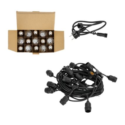 Dekorative LED-Outdoor-Kette BAJA ST64 15xE27/1W/230V 15,9m IP44 warmweiβ