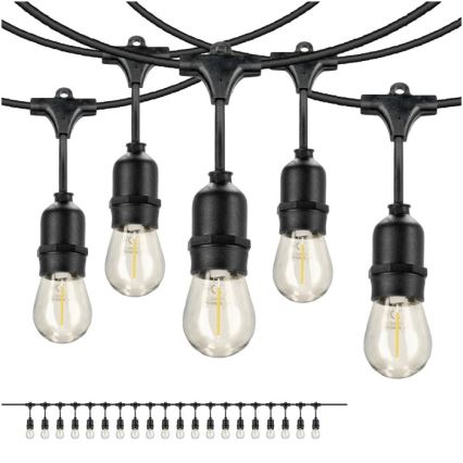 Dekorative LED-Outdoor-Kette BAJA ST64 20xE27/1W/230V 10,9m IP44 warmweiβ
