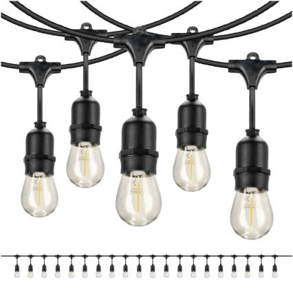Dekorative LED-Outdoor-Kette BAJA ST64 20xE27/1W/230V 20,9m IP44 warmweiβ