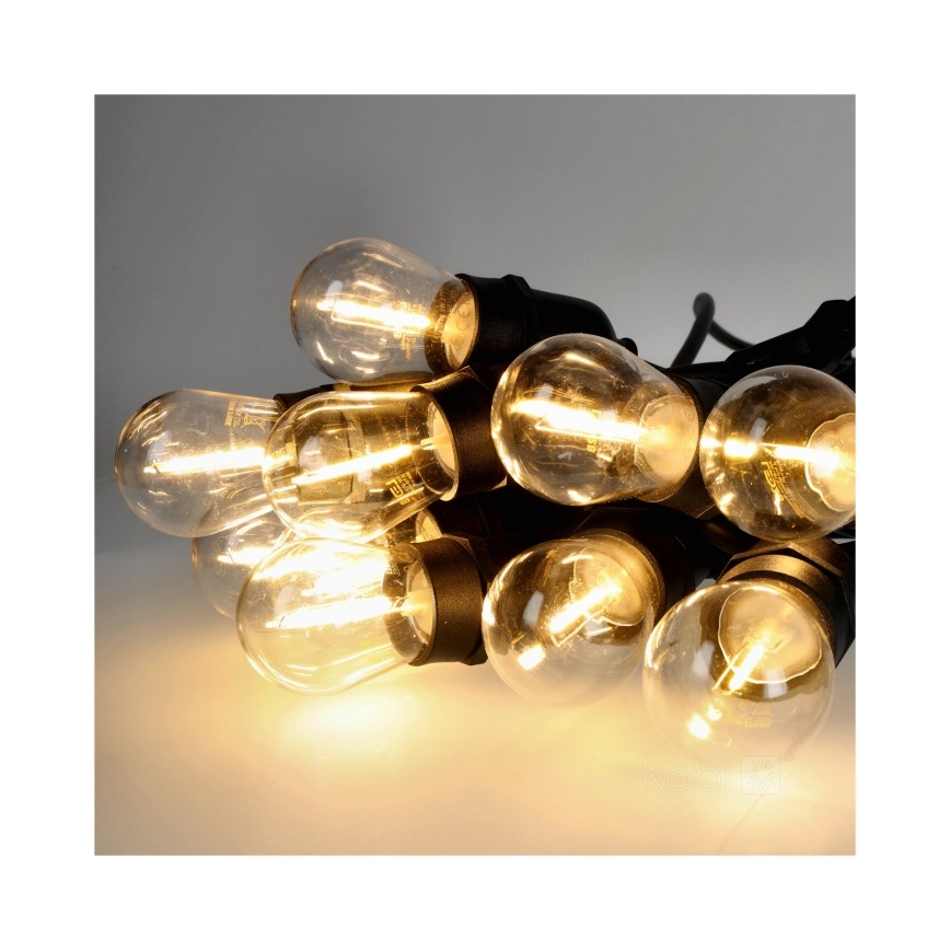 Dekorative LED-Outdoor-Kette BAJA ST64 20xE27/1W/230V 20,9m IP44 warmweiβ