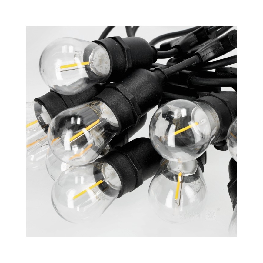 Dekorative LED-Outdoor-Kette BAJA ST64 20xE27/1W/230V 20,9m IP44 warmweiβ