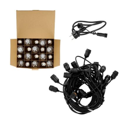 Dekorative LED-Outdoor-Kette BAJA ST64 20xE27/1W/230V 20,9m IP44 warmweiβ