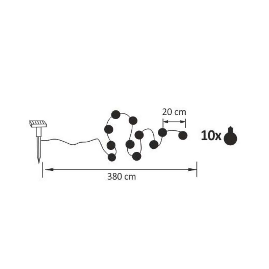Dekorative LED-Solar-Lichterkette LED/1,2V 300 mAh 3,8 m IP44