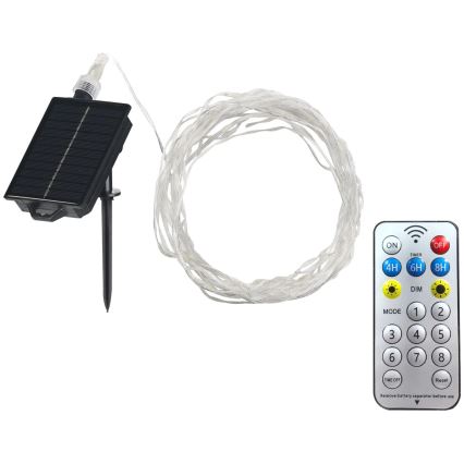Dekorative LED-Solar-Lichterkette LED/3,7V 1800 mAh 10 m IP44 + Fernbedienung