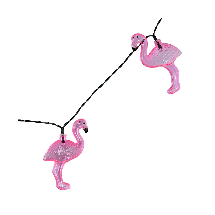 Dekorative LED-Solarlichterkette 10xLED 3,8 IP44 Flamingo
