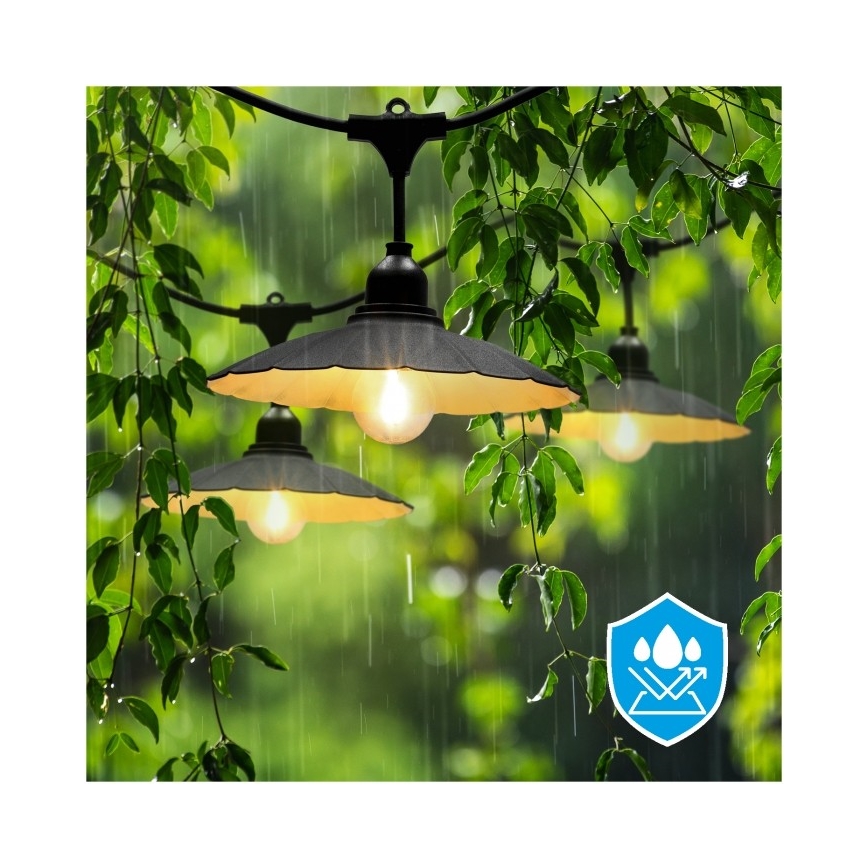 Dekorative Lichterkette für den Außenbereich CRETE 10xE27/230V 15m IP44