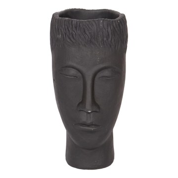 Dekorative Vase 25x14x12,5 cm schwarz/Betonoptik