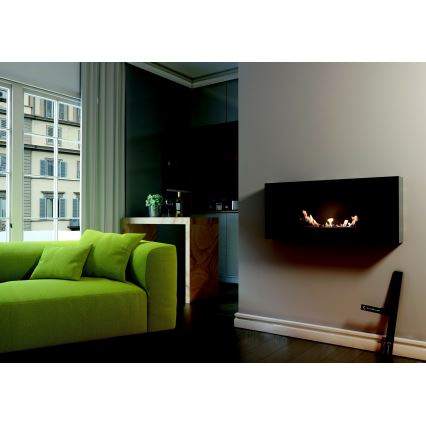 Kratki - Wand-BIO-Kamin 40x90 cm 1,5 kW schwarz