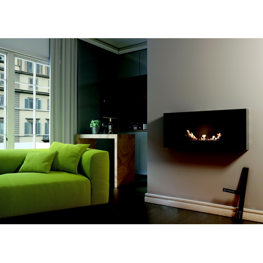 Kratki - Wand-BIO-Kamin 40x90 cm 1,5 kW schwarz