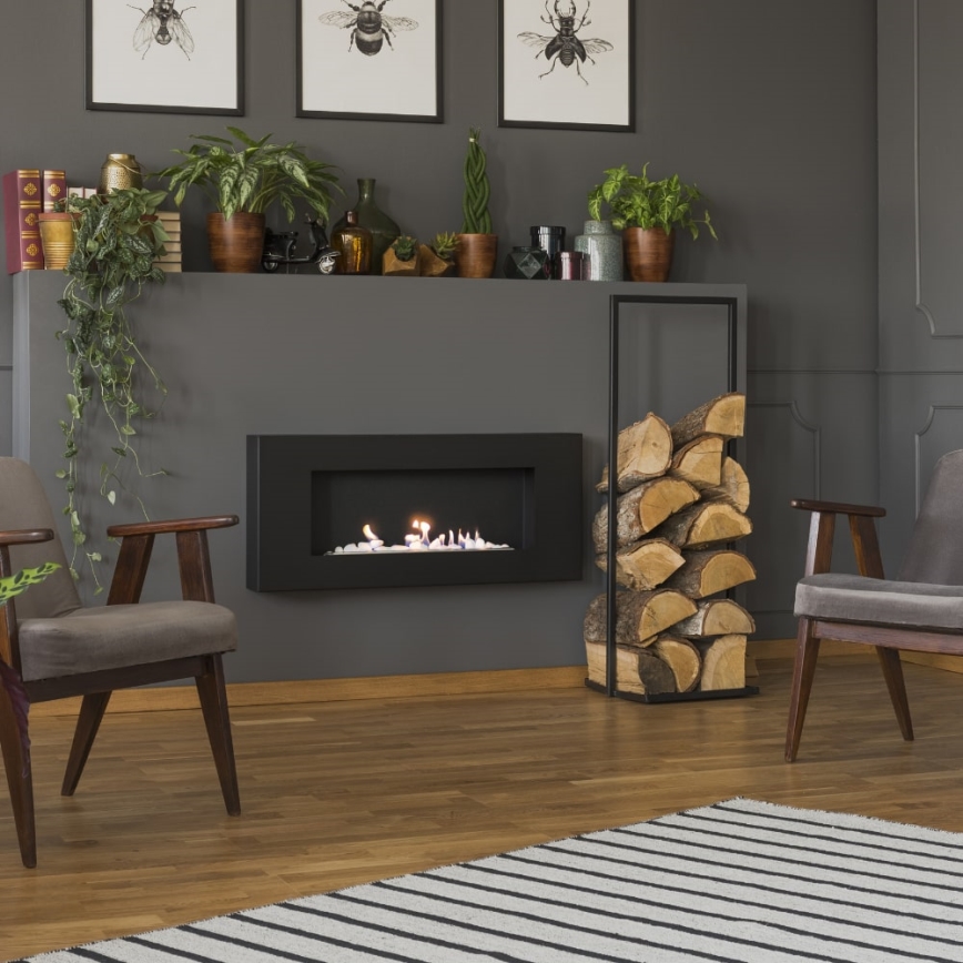 Kratki - Wand-BIO-Kamin 40x90 cm 1,5 kW schwarz