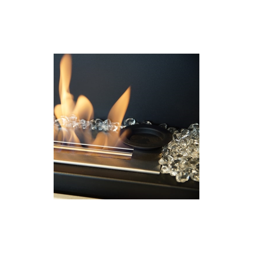 Kratki - Eingebauter BIO-Kamin 40x120 cm 3x1,1 kW schwarz