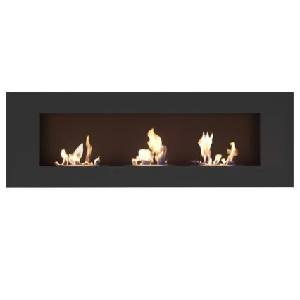 Kratki - Eingebauter BIO-Kamin 40x120 cm 3x1,1 kW schwarz