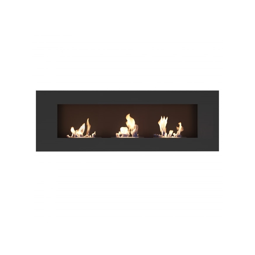 Kratki - Eingebauter BIO-Kamin 40x120 cm 3x1,1 kW schwarz