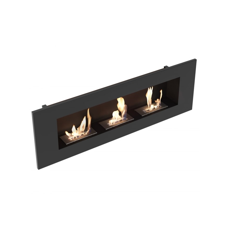 Kratki - Eingebauter BIO-Kamin 40x120 cm 3x1,1 kW schwarz